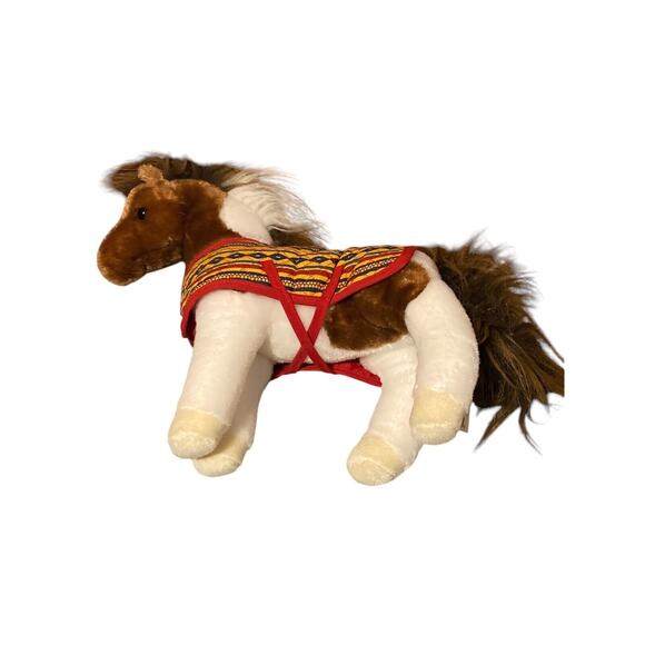 Douglas Cuddle Toys Horse Stuffed Animal Plush Brown White w/ Blanket - Picture 1 of 7